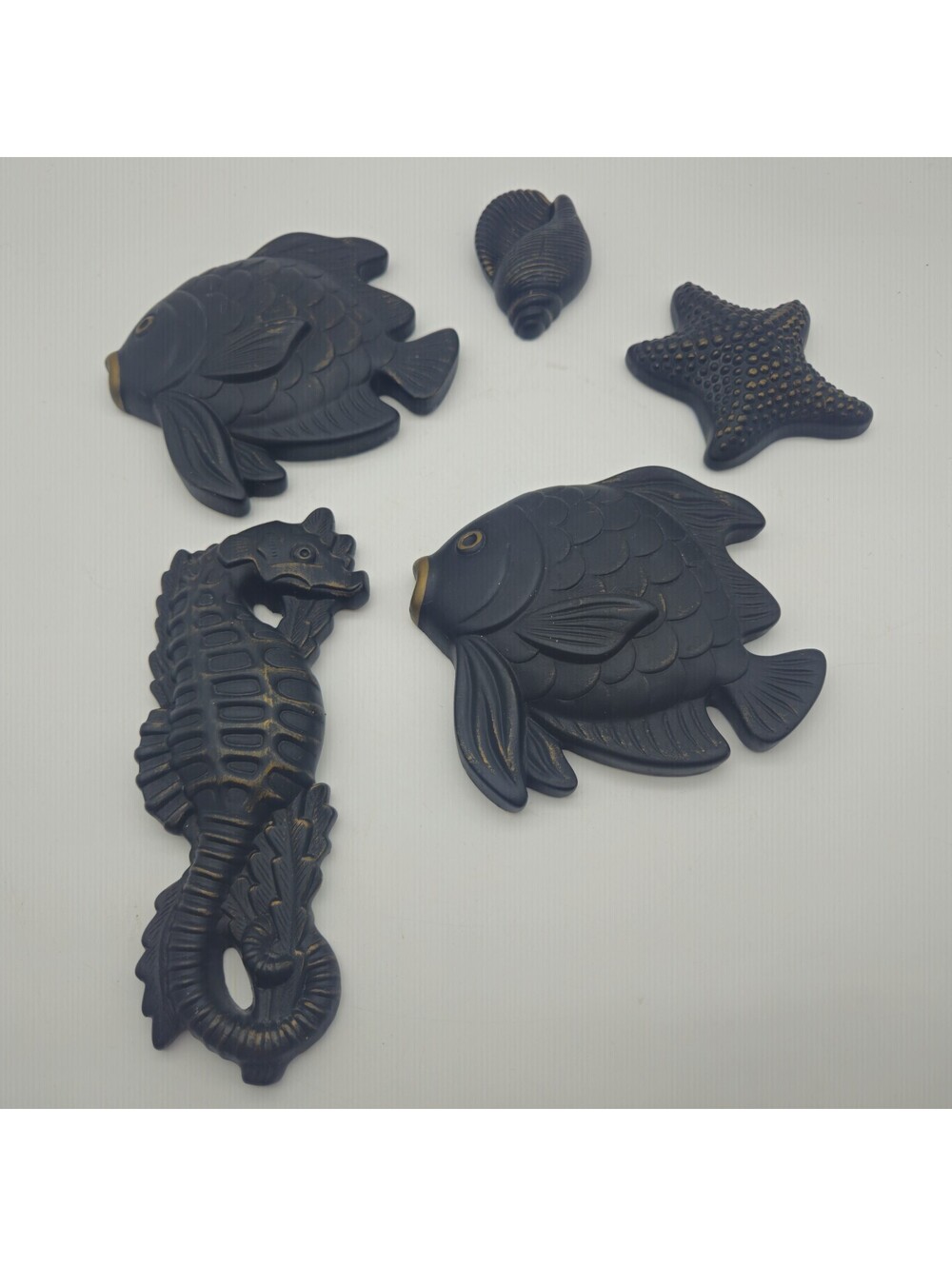 Miller Studios 1967 Chalkware Black 5 Pc Under The Sea Set